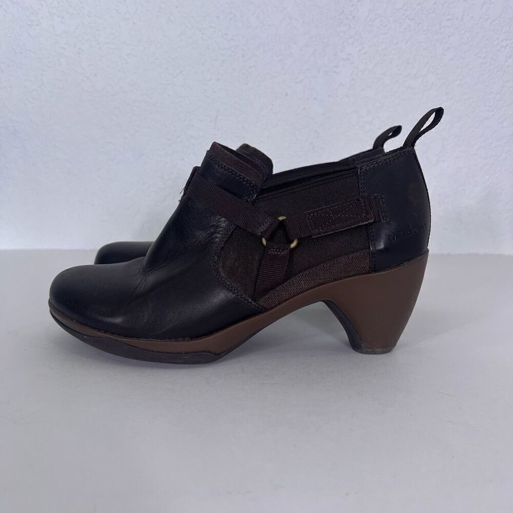 Merrell Brown‎ Espresso Leather Ankle Heels
